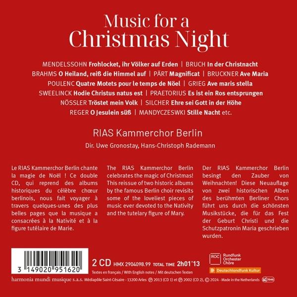 Albumcover: Text lautet 'Music for a Christmas Night' mit verschiedenen Komponisten.