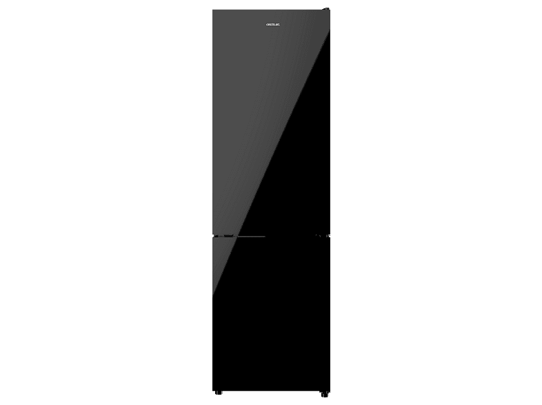 Cecotec Bolero CoolMarket Combi 250 Black Glass E, Capacidad litros, Altura 180.5 cm, Total No Frost, Clase