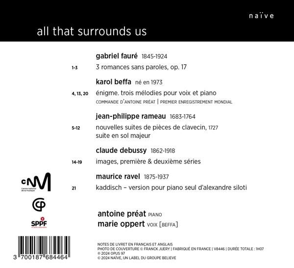 CD-Cover mit Text und Barcode, französischer und englischer Text.