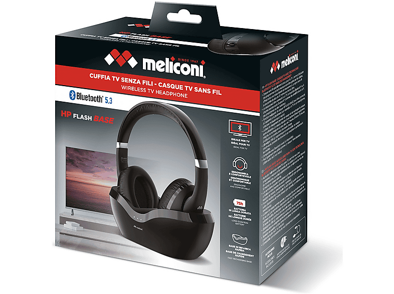 Meliconi HP Flash Base - Cuffie Bluetooth 5.3 | Cuffie TV in offerta su