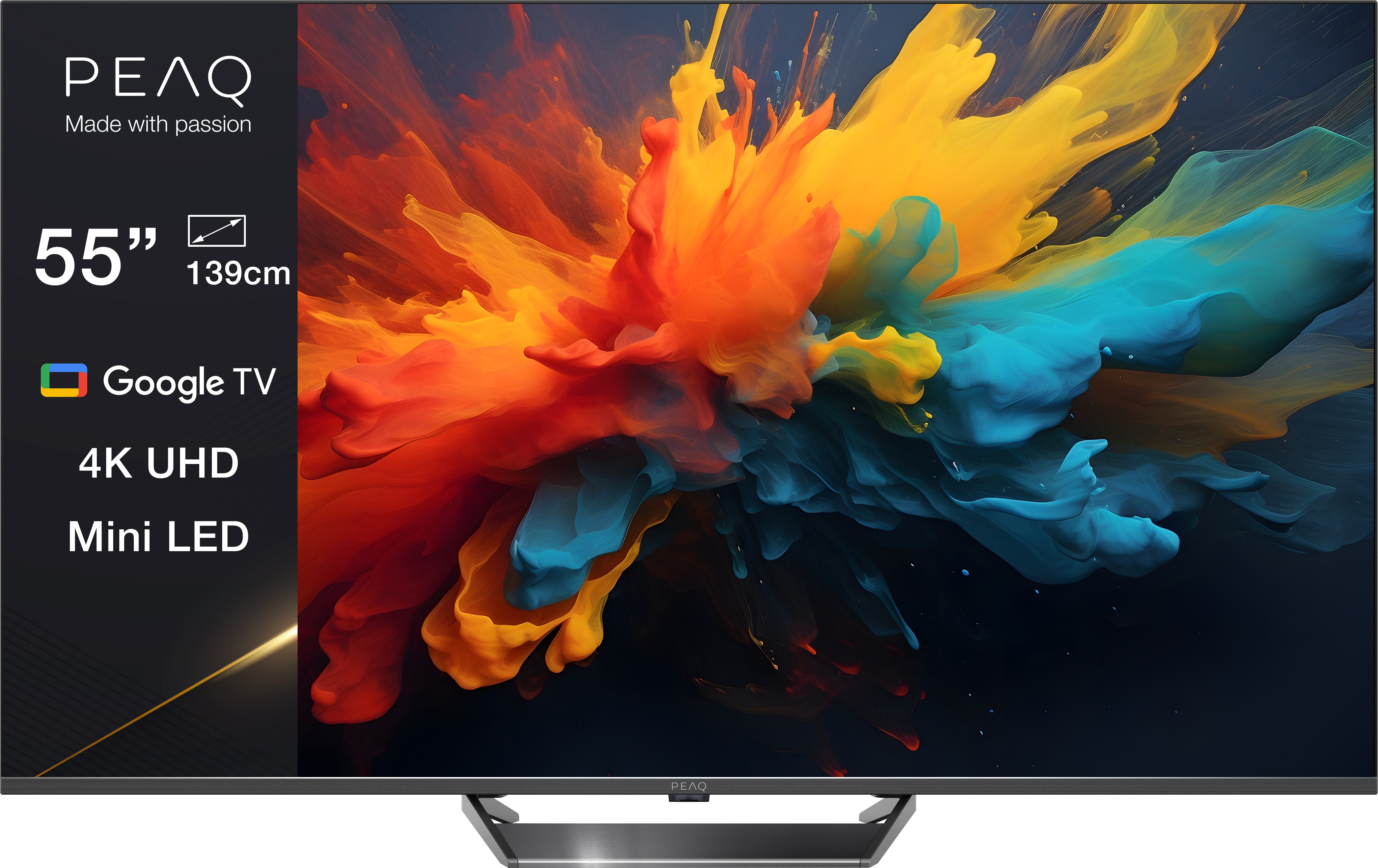 PEAQ PTV 55GMU-5024C 55" 4K UHD Smart Google Mini LED TV, 139 cm