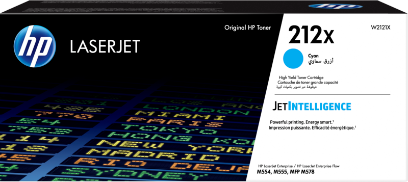 HP No.212X eredeti LaserJet nagy kapacitású tonerkazetta, 10000 oldal, ciánkék (W2121X)