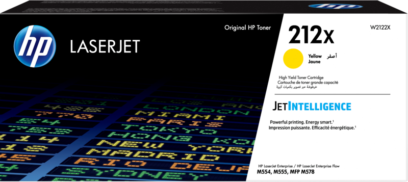 HP No.212X eredeti LaserJet nagy kapacitású tonerkazetta, 10000 oldal, sárga (W2122X)
