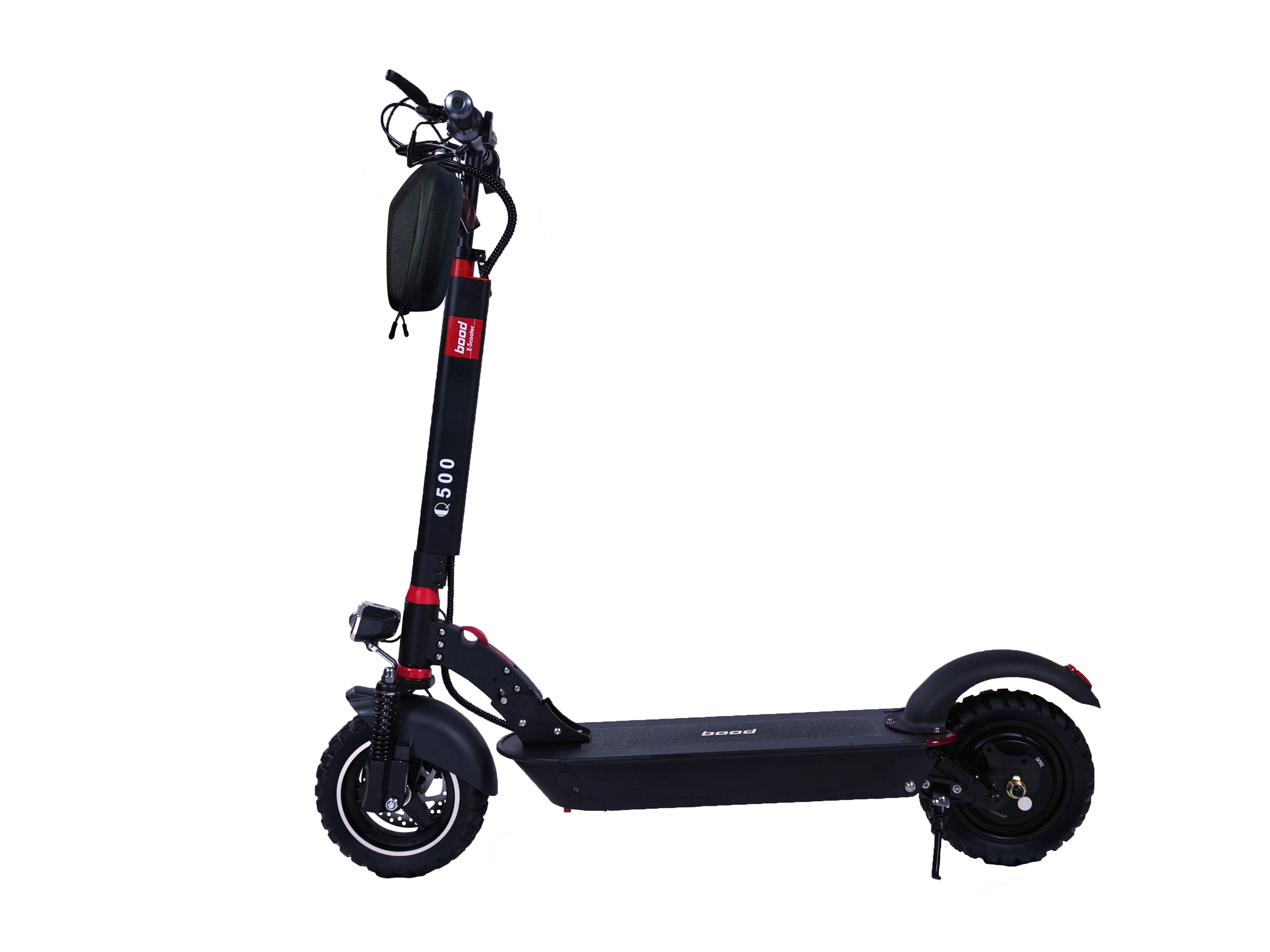 Beyaz bir arka plan üzerinde bir elektrikli scooter.