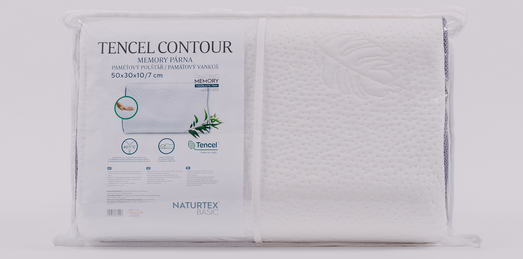 NATURTEX Memory Tencel Contour párna, 30x50 cm