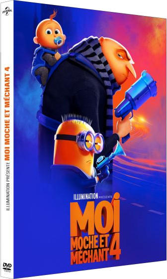 A movie cover with a cartoon character and the title 'MOI MOCHE ET MECHANT 4'.