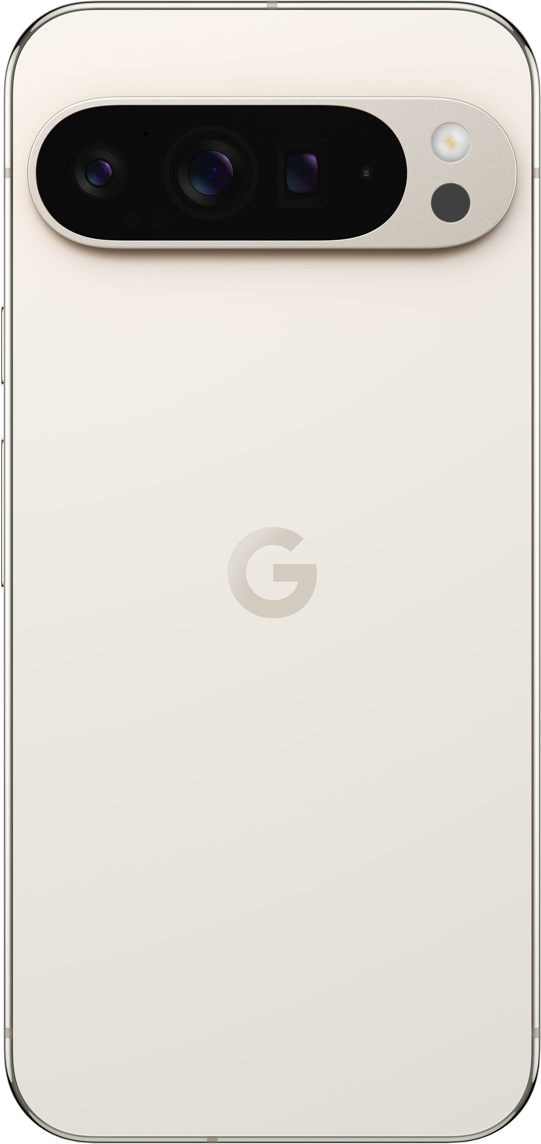 Un téléphone Google Pixel 7 Pro de couleur crème, avec un ensemble de caméras.