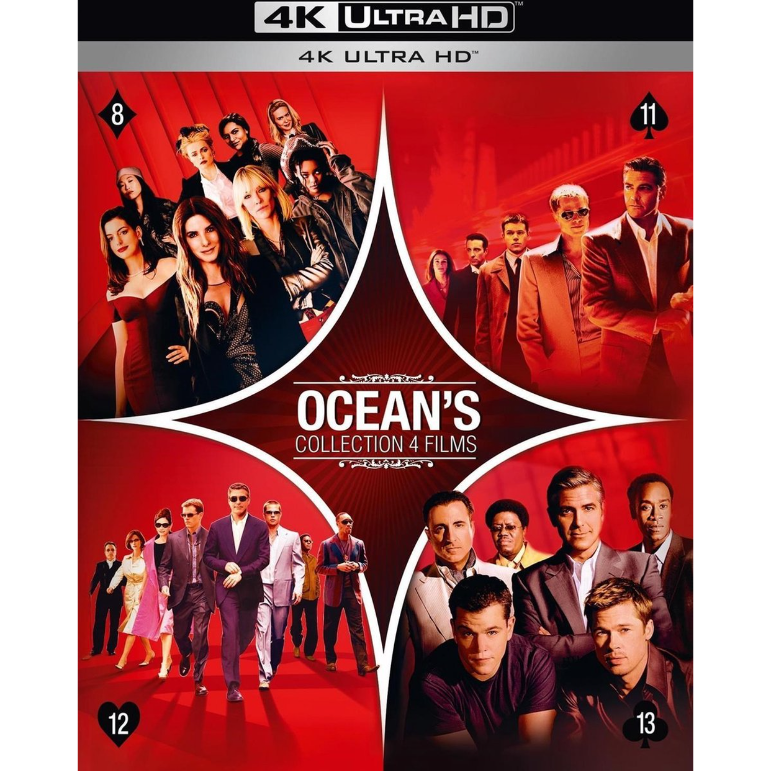 Filmcollectie 4K Ultra HD. Voorzien van een rode cover met gezichten van meerdere acteurs.
