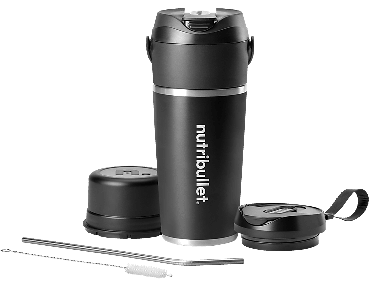 NUTRIBULLET Flip NBP016B frische Smoothies unterwegs mit akkubetriebenem Flip Smoothie Maker Schwarz (11,1 Volt, 590 ml)