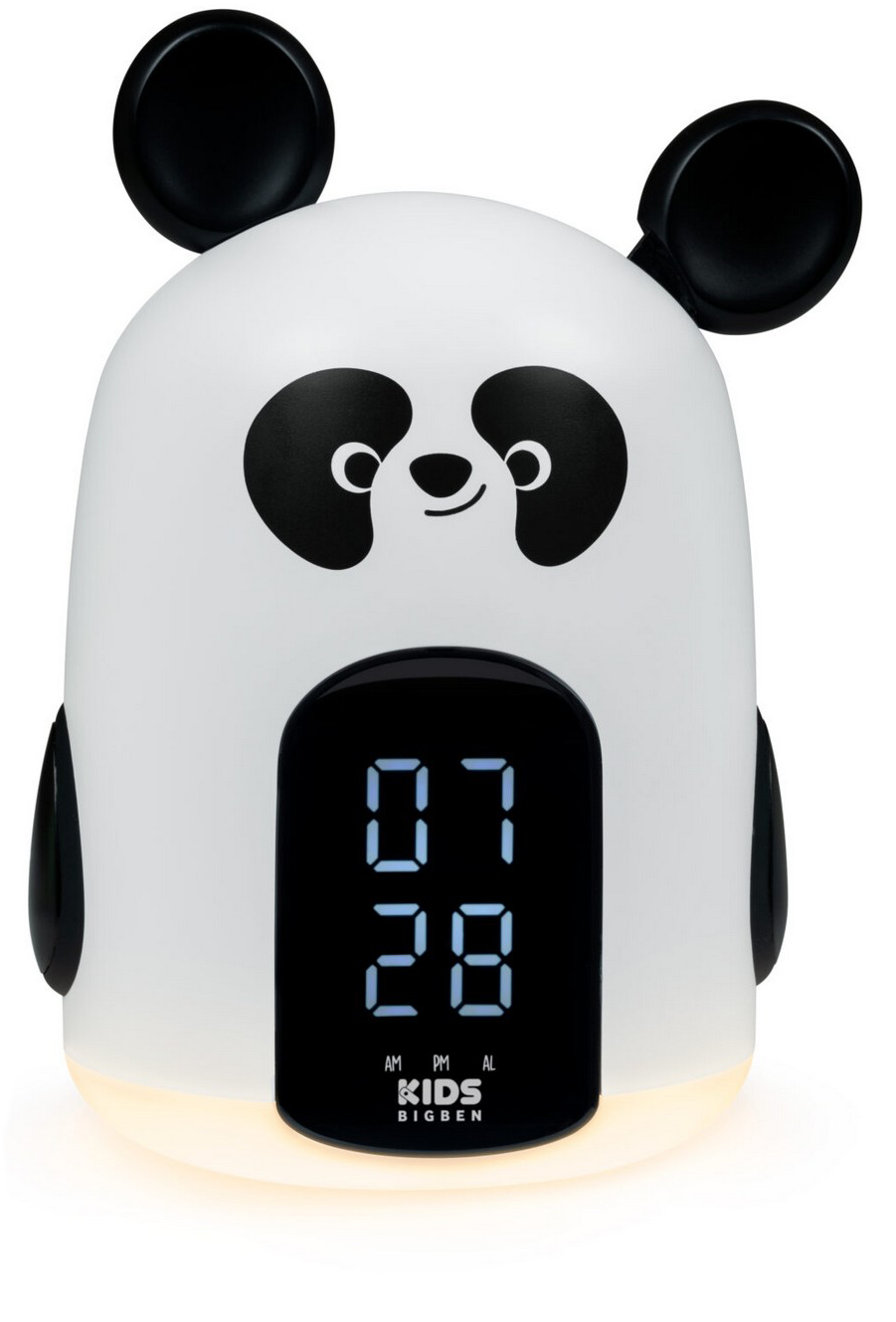 Panda alakú ébresztőóra digitális kijelzővel.