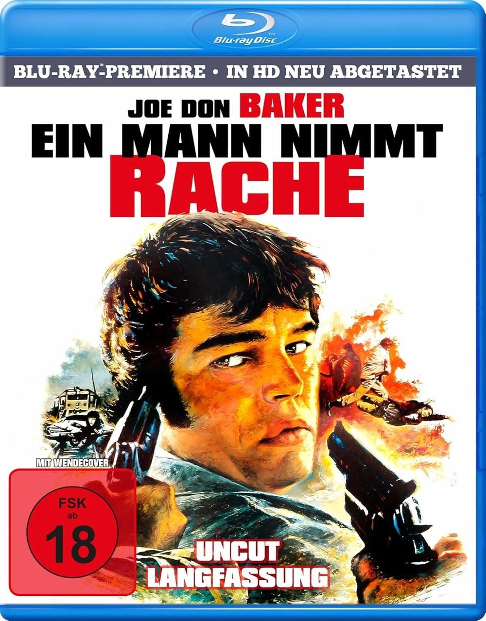 Filmcover von 'Ein Mann Nimmt Rache' mit Mann, der Waffen hält.