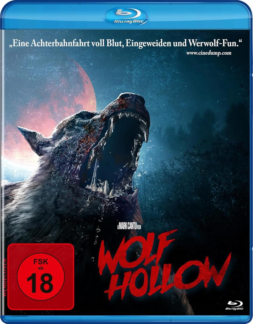 Blu-ray-Cover 'Wolf Hollow' mit Wolf und rotem Rating-Label.