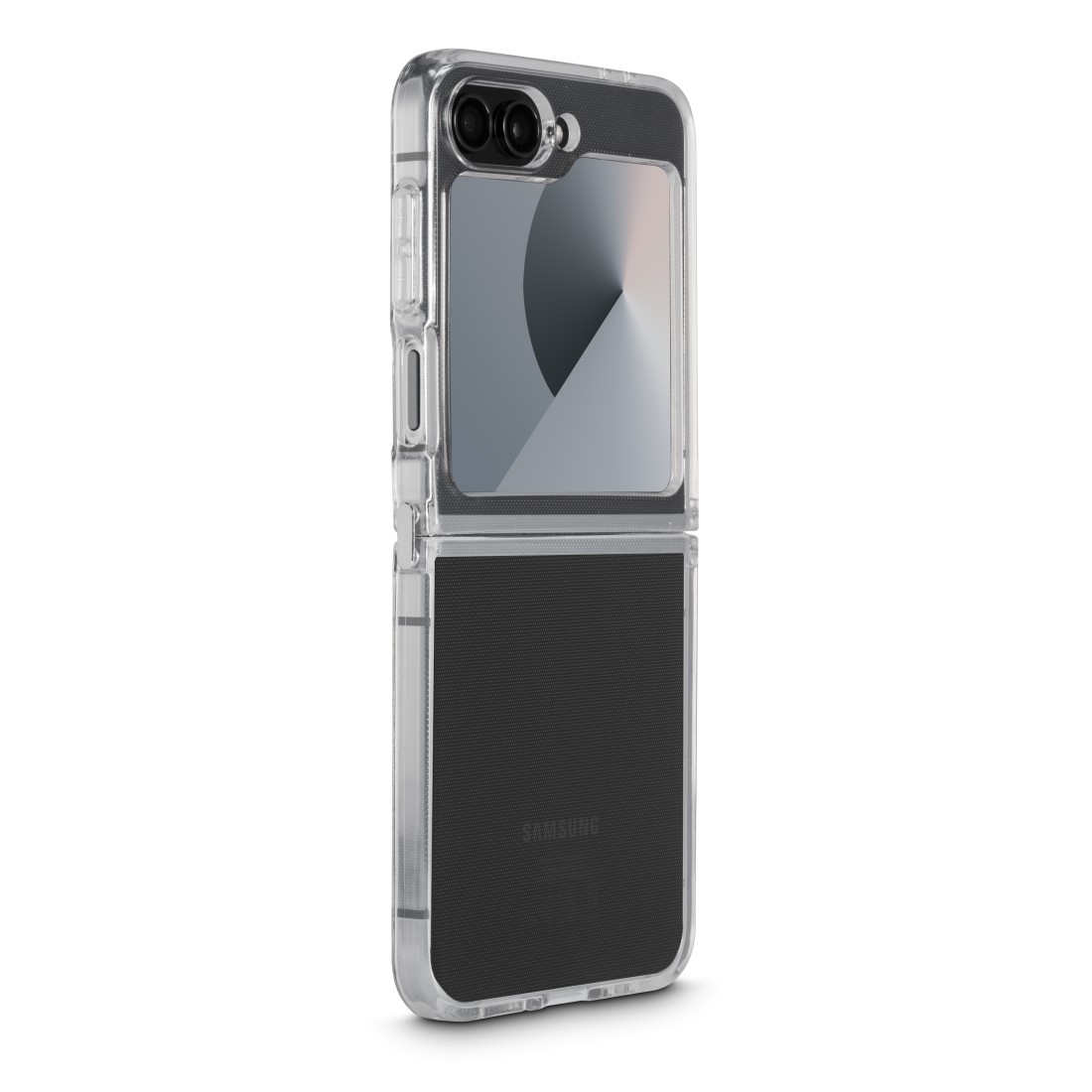 Eine transparente Handyhülle mit einem Handy darin.