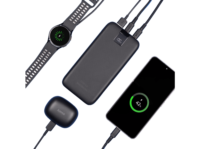 HAMA Powerpack PD 10 Powerbank 10000 mAh Grau