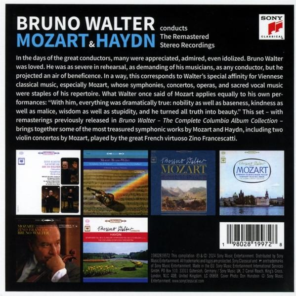 Bruno Walter dirigiert Mozart & Haydn. Cover mit Text und Bildern von Aufnahmen.