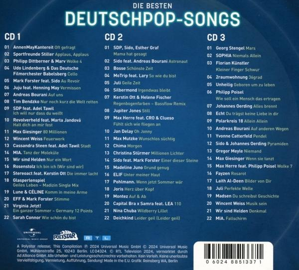 CD-Cover deutscher Hits, mit verschiedenen Liedern und Künstlern auf den CDs.