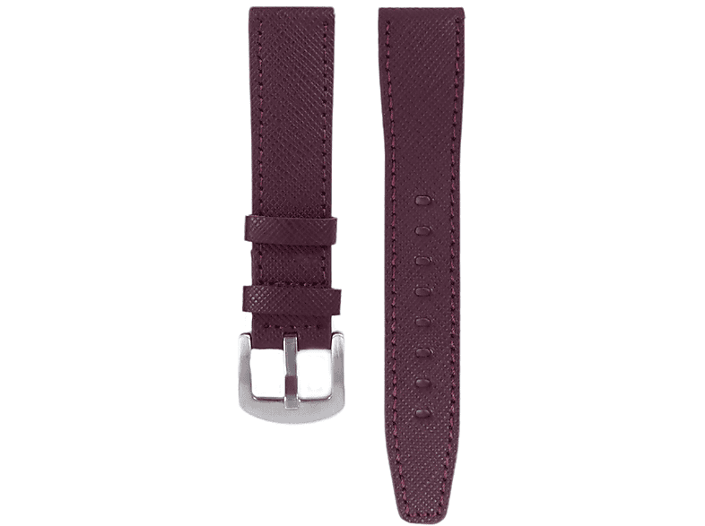 FRO LW38-43 20 mm Hakiki Deri Safiano Bordo Kordon Silver Toka