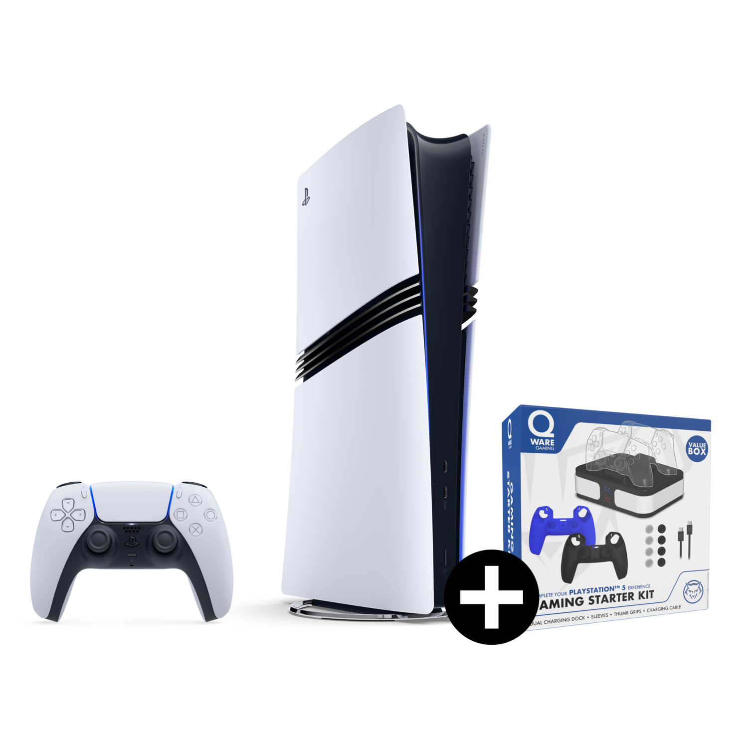 Sony Playstation 5 Pro Console + Qware PS5 Gaming Starterkit Bundel