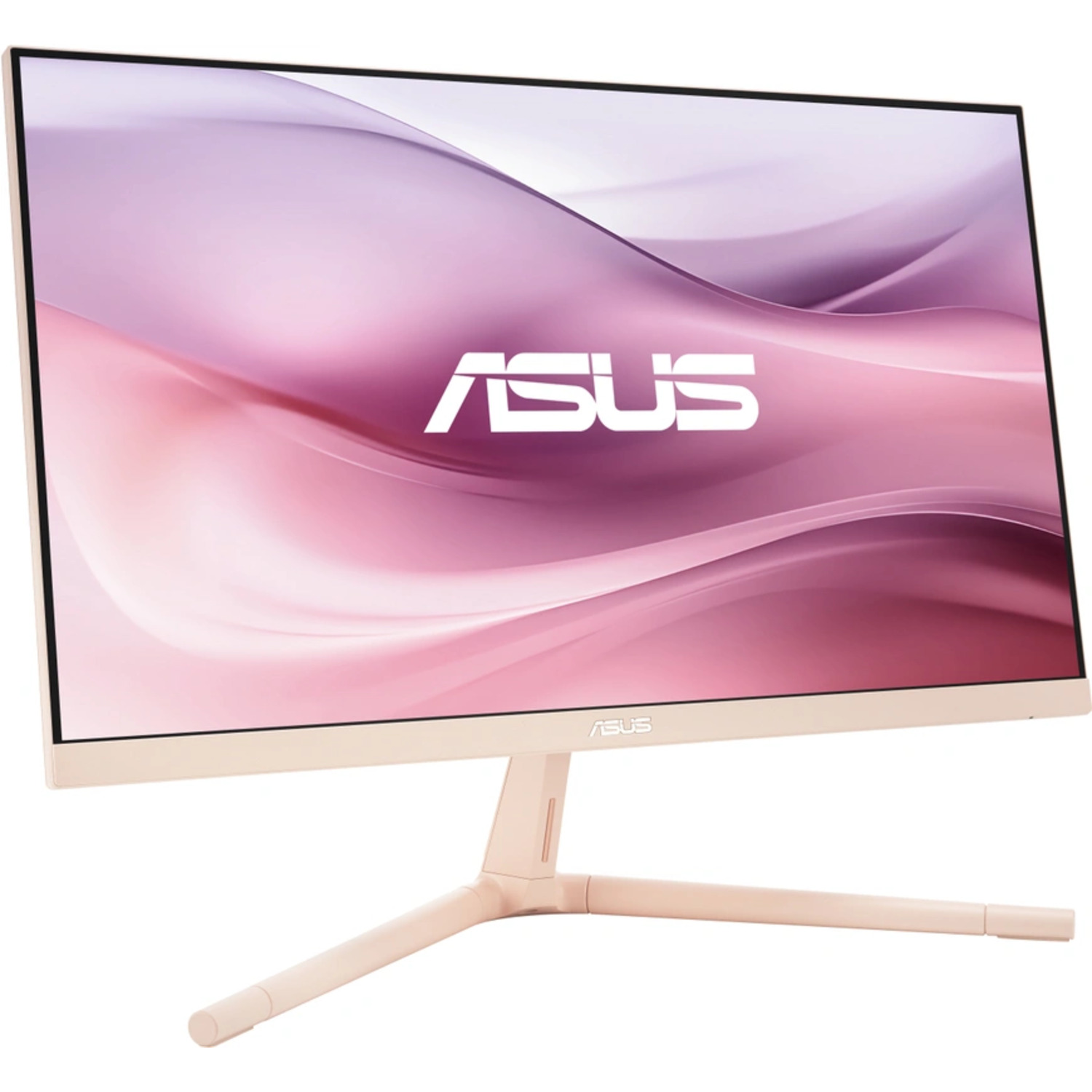 Un moniteur asus avec un fond rose.