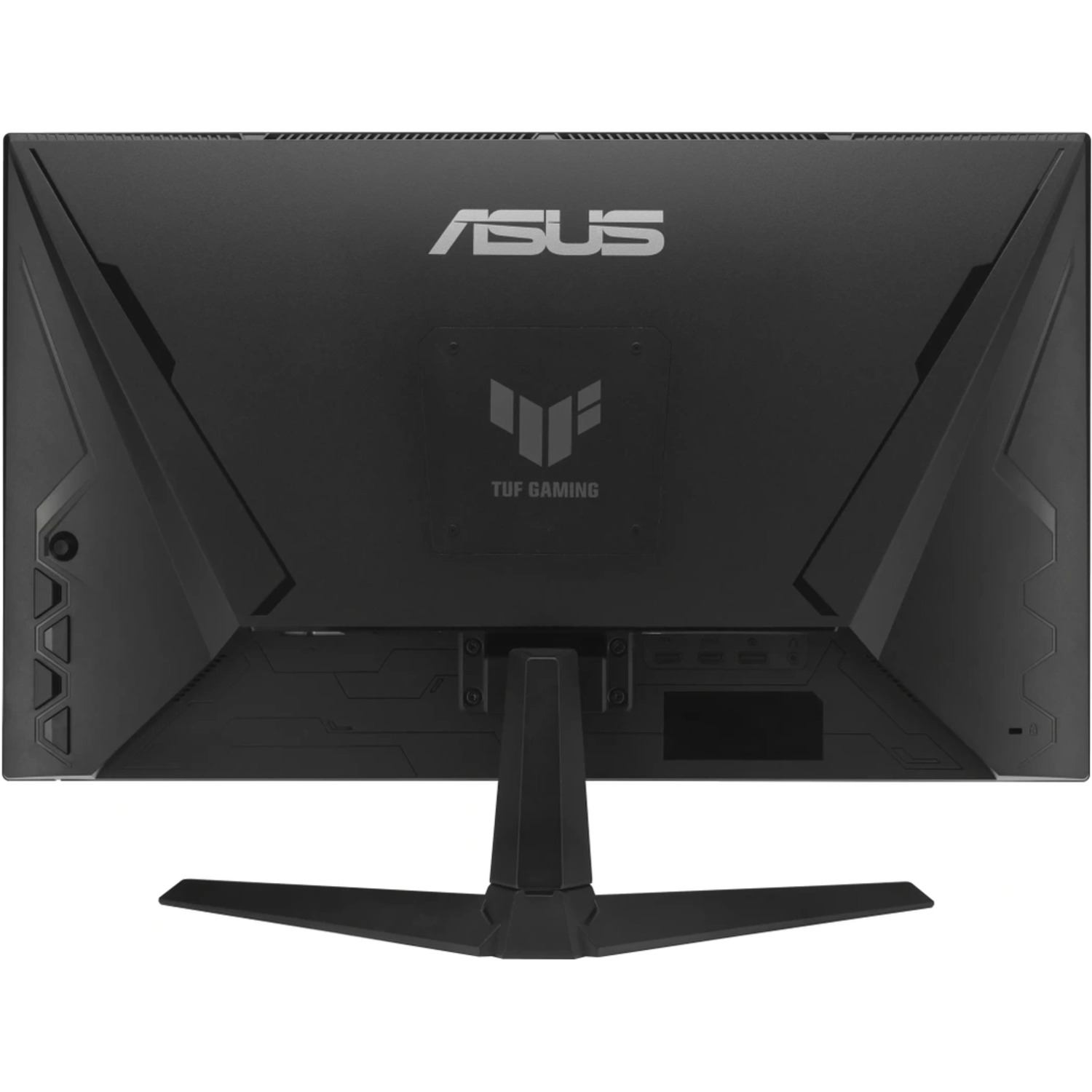 Dos d'écran noir avec logo ASUS, logo TUF Gaming et ports.