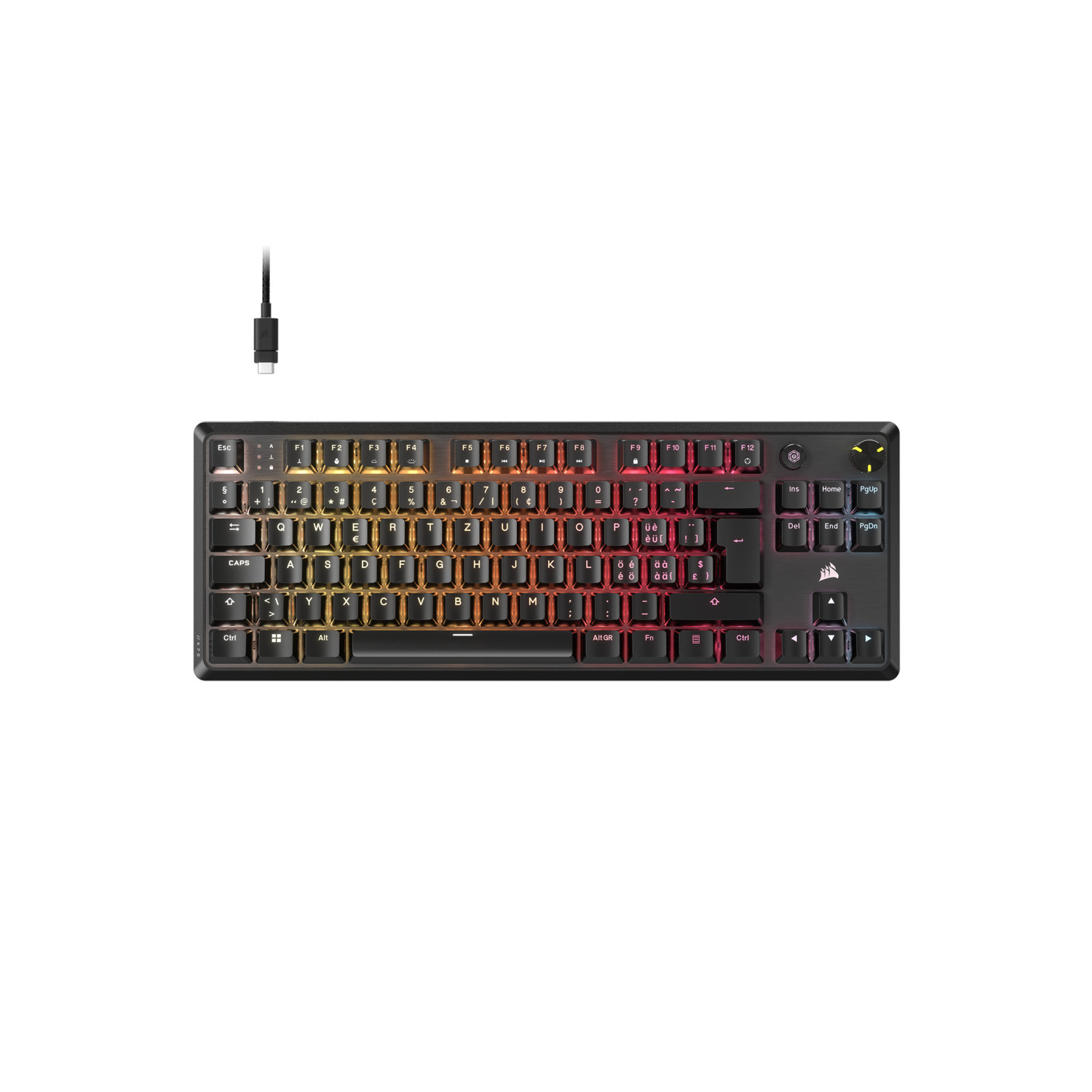 CORSAIR Clavier gaming K70 CORE TKL Mécanique Eclairage RGB QWERTZ Noir (CH-911911E-CH)