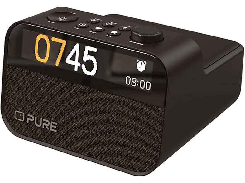 PURE Moment Charge All-in-One-Audiobegleiter, Digitaltuner, DAB, DAB+, FM, Bluetooth, Coffee Black