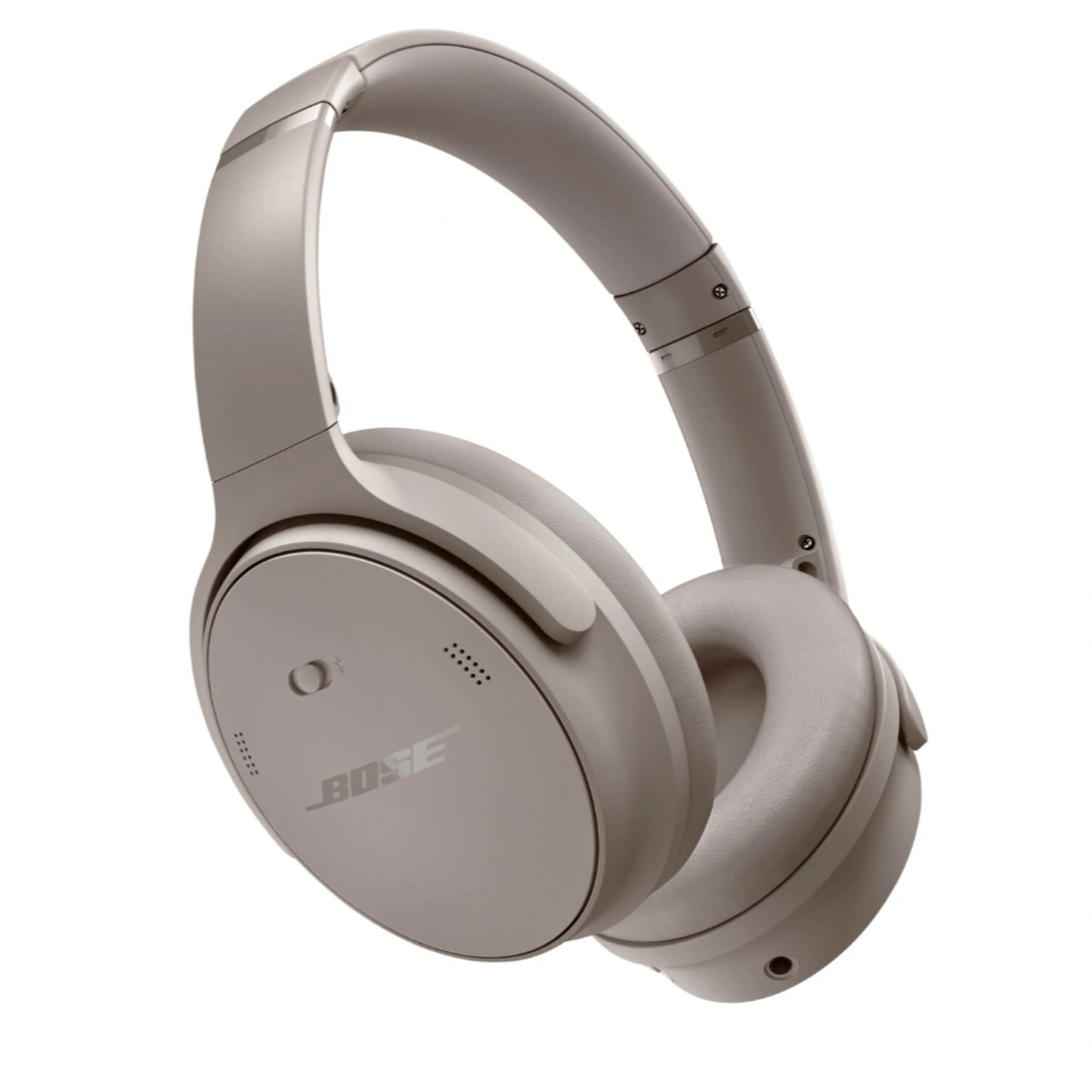 Over-ear headphones with a beige color scheme on a white background.