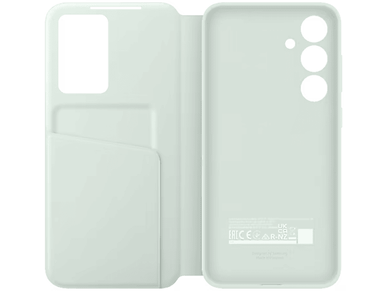 Funda móvil - Samsung Wallet EF-ZS721CMEGWW, Compatible con Galaxy S24 FE, Ranura para Tarjeta, Cobertura Tapa de Libro, Verde Menta