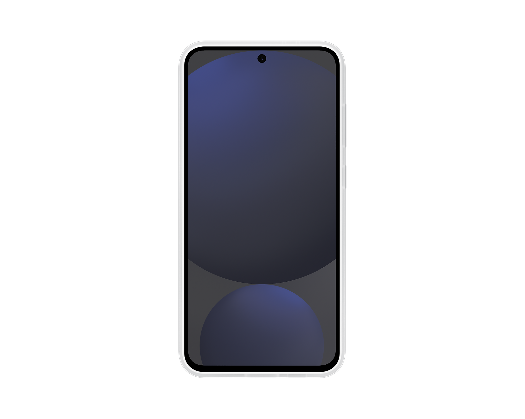 Smartphone con pantalla azul oscuro.