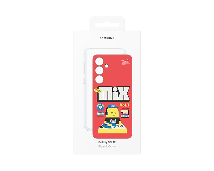Una caja de funda de teléfono, con un diseño de funda de teléfono visible en la parte delantera.