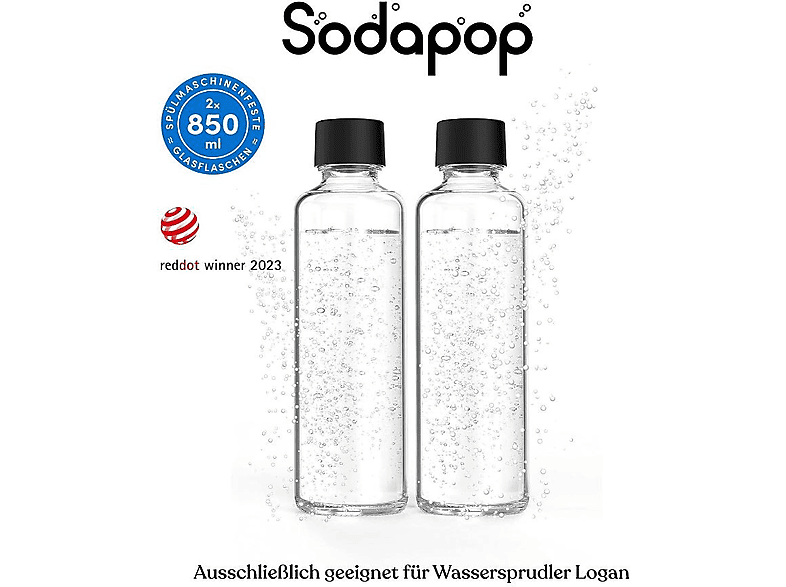 SODAPOP Glasflaschen-Set Logan 2x 850 ml