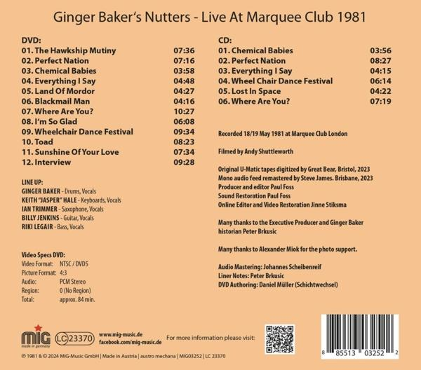 Album-Trackliste mit Text auf beigem Hintergrund.