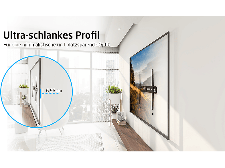 Thumbnail - ISY ITV-1300 TV Wandhalterung, max. 100 Zoll, Starr, rotierbar, Schwarz