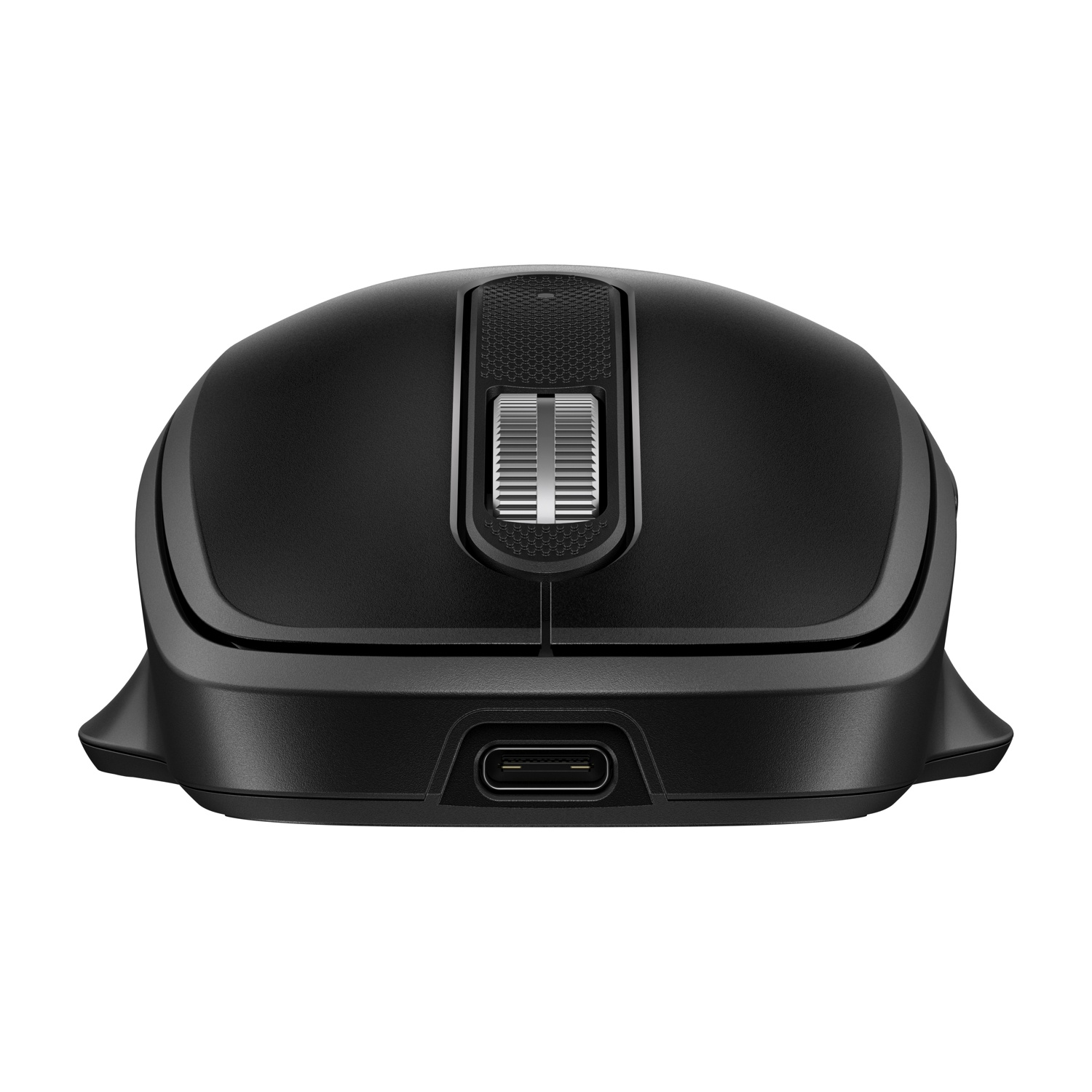 Mouse wireless nero con rotella e porta USB-C.