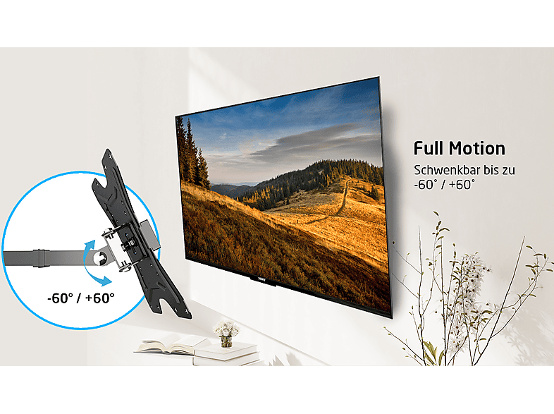 Thumbnail - ISY ITV-3000 TV Wandhalterung, max. 48 Zoll, rotierbar, Schwenkbar, Neigbar, Schwarz