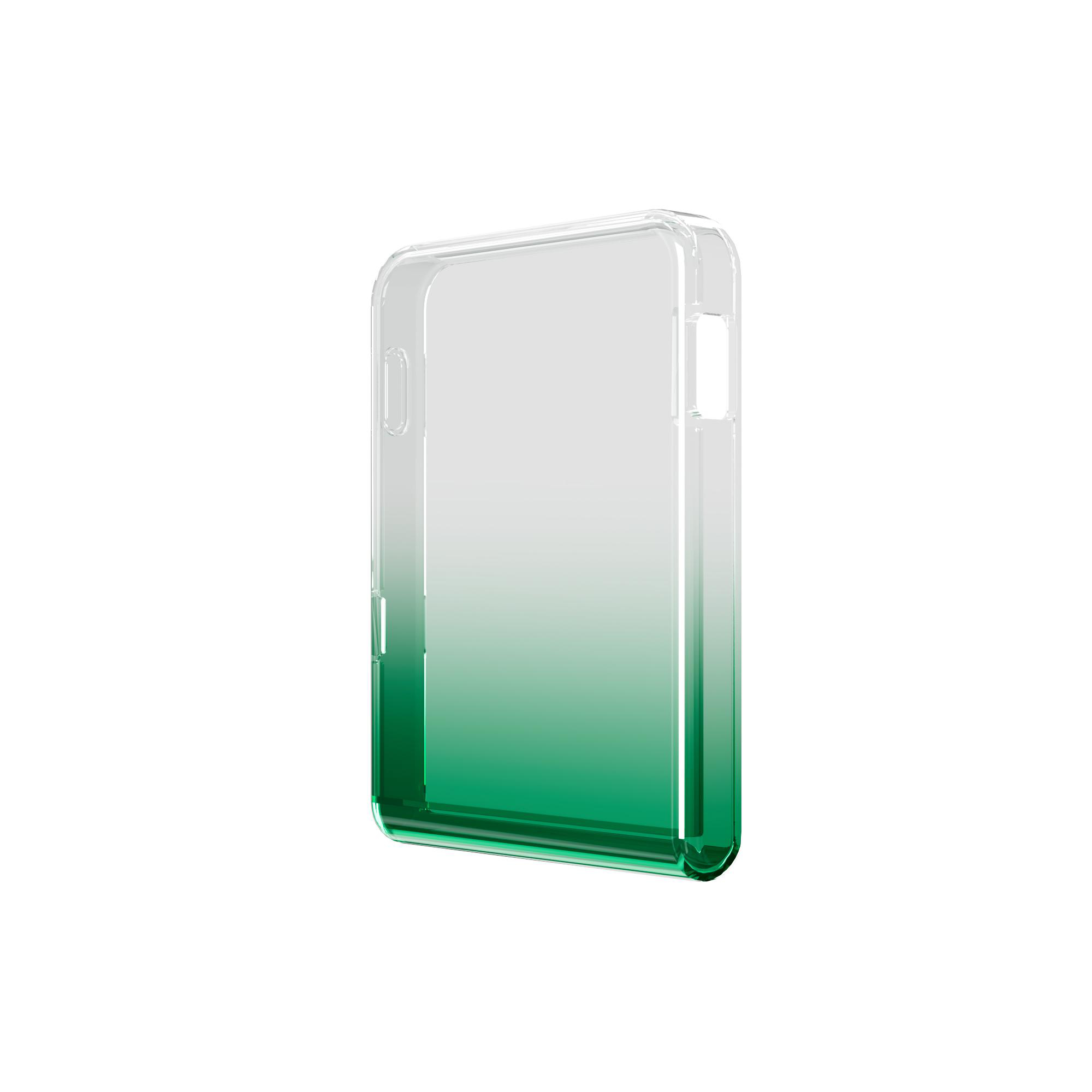 Transparente Handyhülle mit grünem Farbverlauf. Die Hülle ist leer.