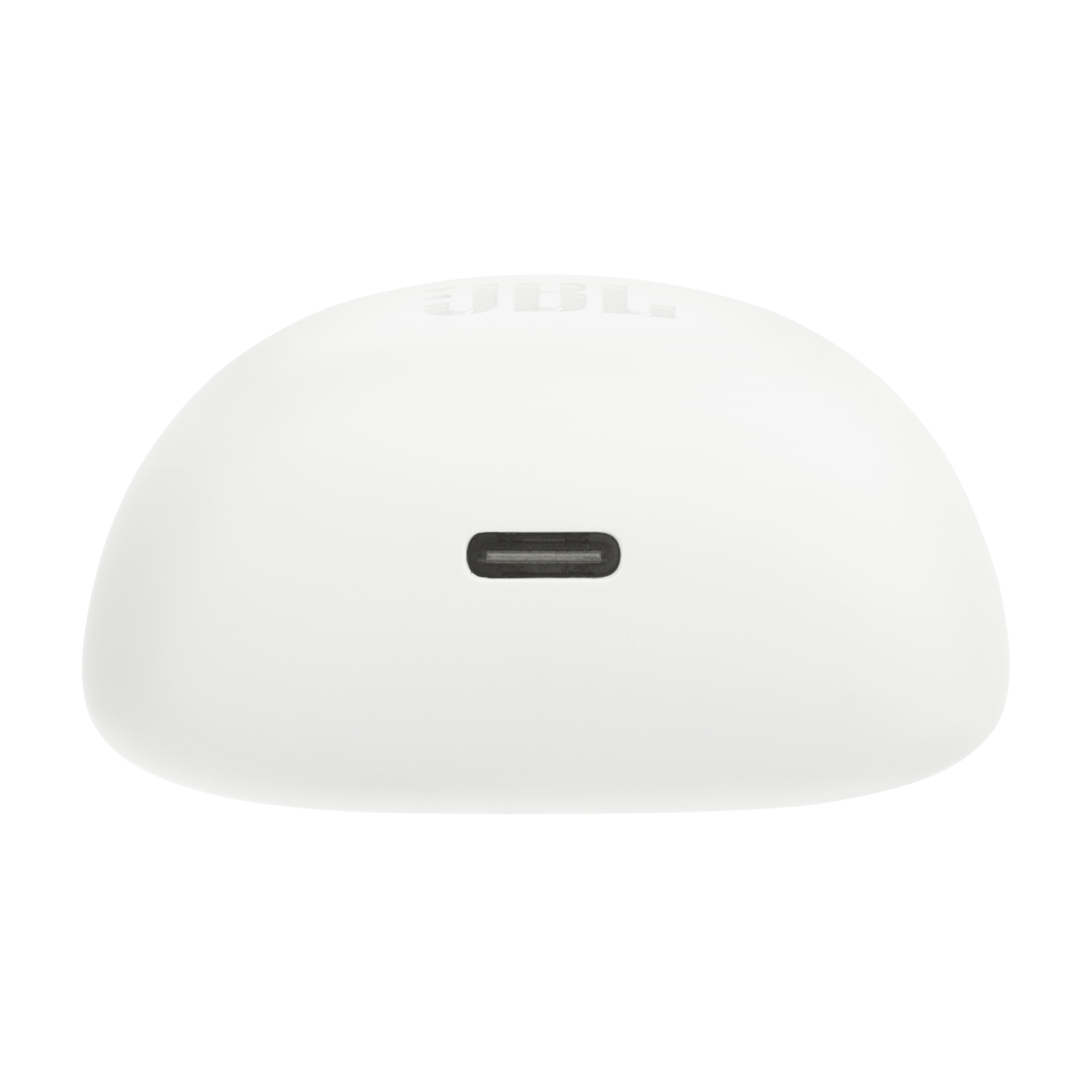 A white, rounded device with a USB-C port on the bottom, isolated on black.