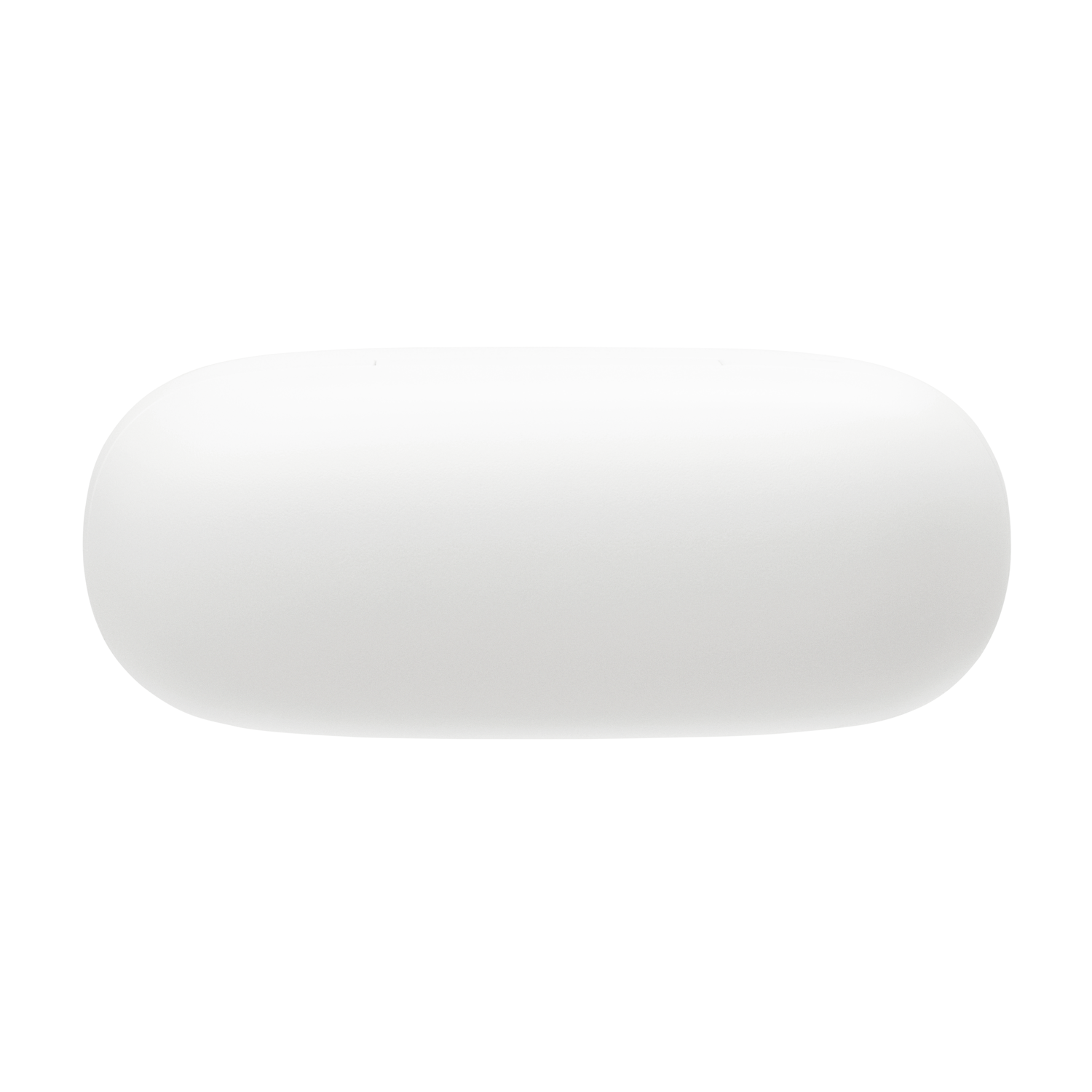 A white, oval-shaped object, possibly a soap bar, seen from above.