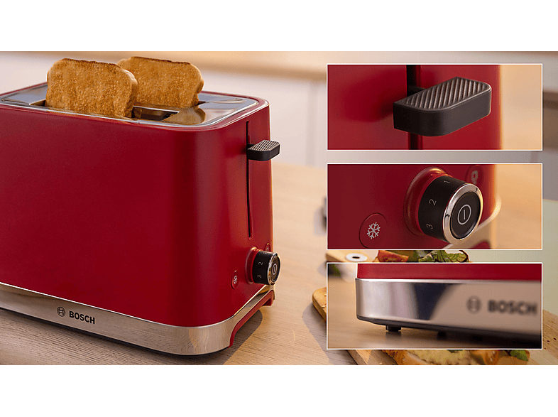 BOSCH TAT4M224 Toaster Rot (950 Watt, Schlitze: 2)