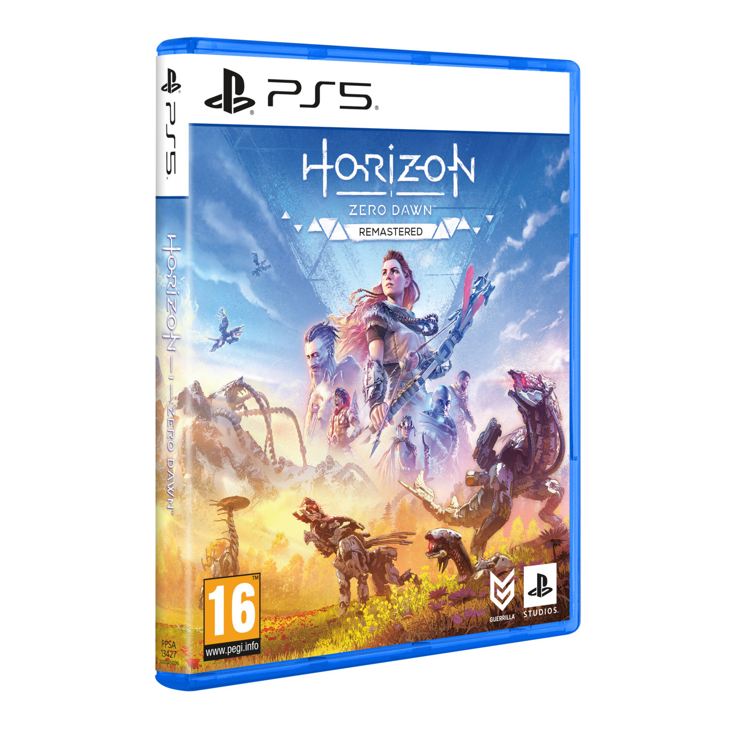 Game case of Horizon Zero Dawn. Features the game's cover art and a PS5 logo.