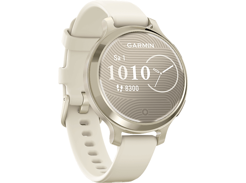 GARMIN Lily 2 Active Smartwatch Eloxiertes Aluminium Silikon, 110 - 175 mm, Lunargold/Bone