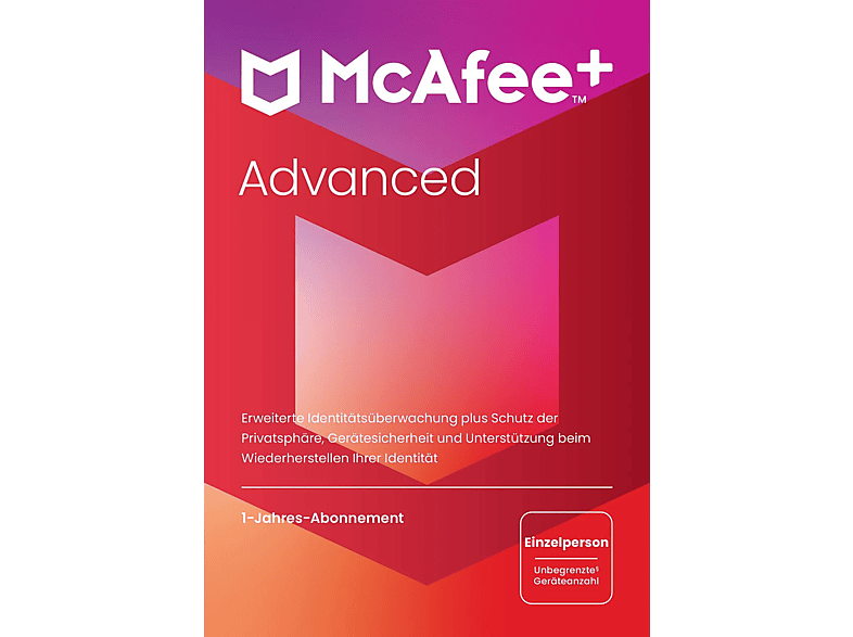 McAfee+ Advanced: Einzelperson/1 Jahr (CiaB) - PC/MAC [Deutsch]