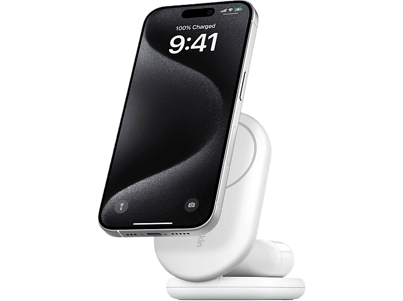 Support de charge sans fil magnétique 2-en-1 Belkin BoostCharge Qi2 15W