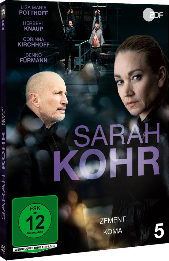 DVD-Hülle mit Schauspielern auf dem Cover. Eine Frau und zwei Männer sind zu sehen. Der Titel ist Sarah Kohr.