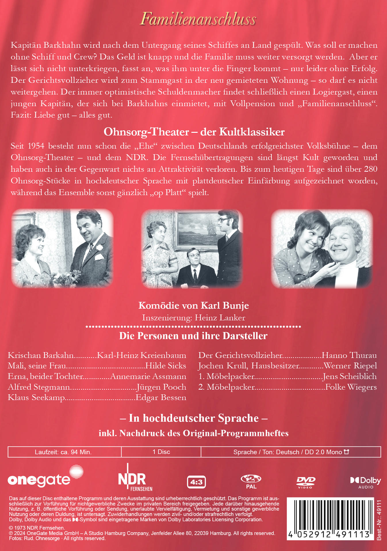Eine DVD-Hülle mit Text, Bildern von Personen und Text auf Deutsch.