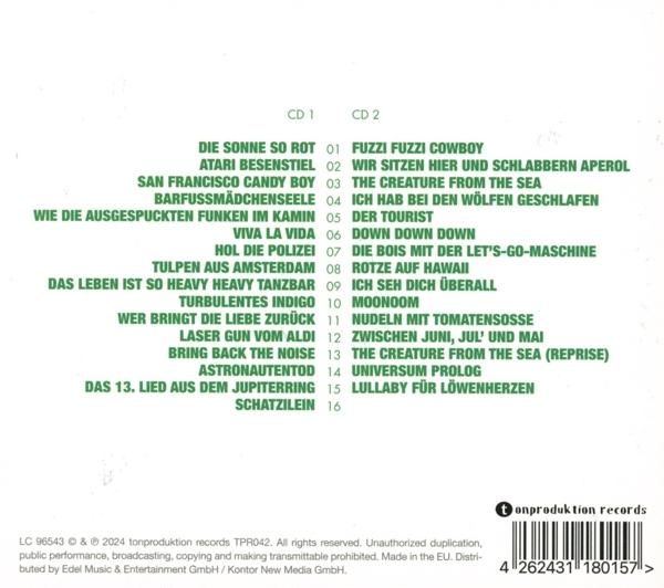 CD-Cover mit Trackliste deutscher Songtitel sowie Künstler- und Labelnamen.