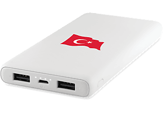 TTEC 2BB200TB  PowerSlim Türk Bayrağı 10.000 mAh Taşınabilir Şarj Aleti Beyaz_0