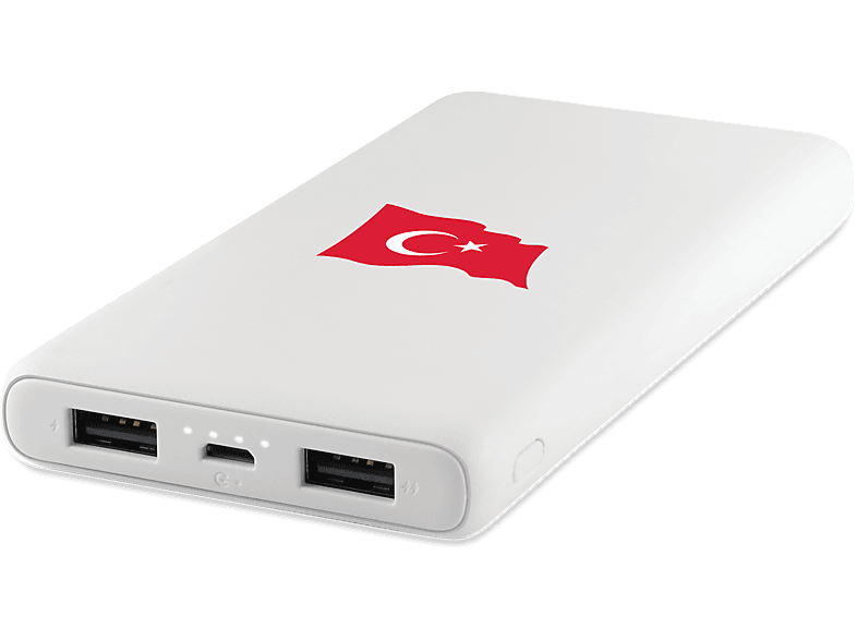 TTEC 2BB200TB  PowerSlim Türk Bayrağı 10.000 mAh Taşınabilir Şarj Aleti Beyaz