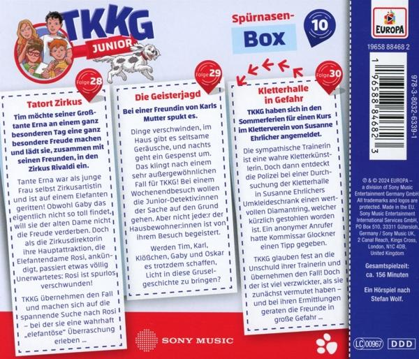 Comic-Cover mit Zeichentrickfiguren und Text auf Deutsch über eine Detektivgeschichte.