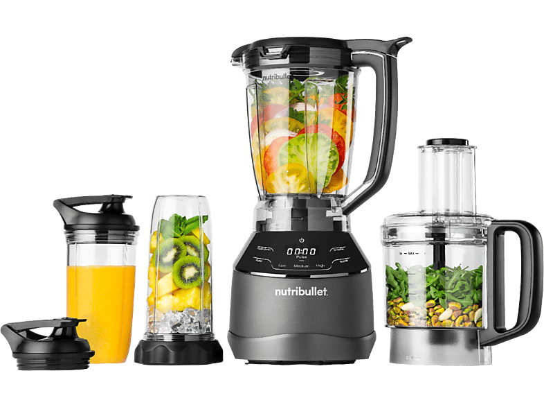 nutribullet NBF 580B Trible Prep System Standmixer 3in1 (Schwarz, 1500 Watt, 1.8 l)